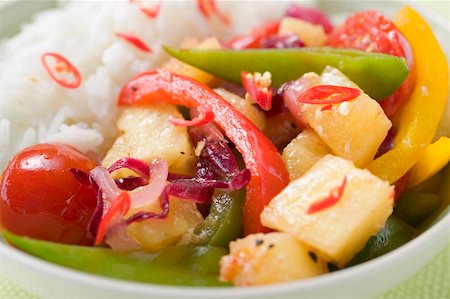 simsearch:659-06154586,k - Fried vegetables with pineapple and rice (Asia) Stock Photo - Premium Royalty-Free, Code: 659-02213675