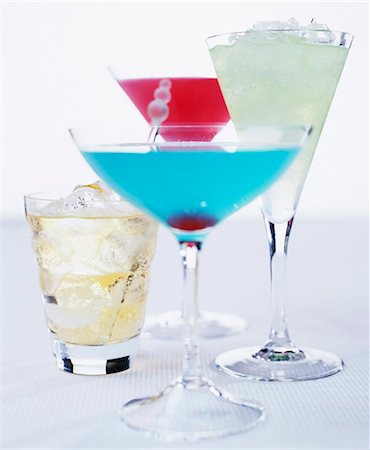different cocktails - Four different cocktails Stock Photo - Premium Royalty-Free, Code: 659-03524015