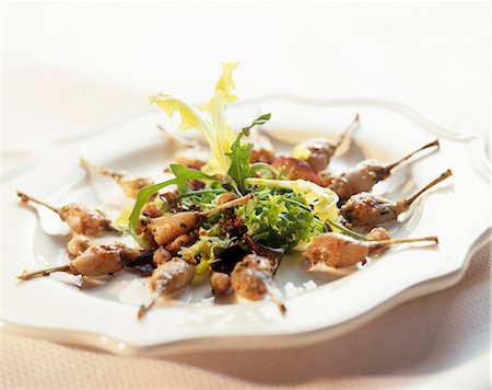quail dish - Quail legs with salad leaves Stock Photo - Premium Royalty-Free, Code: 659-03524068