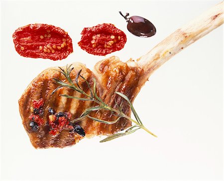 Grilled beef chop with dried tomatoes Stock Photo - Premium Royalty-Free, Code: 659-03524211