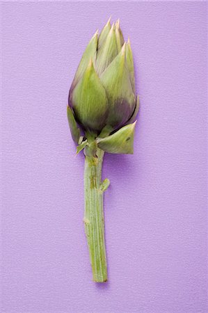 simsearch:659-03525528,k - Half an artichoke on purple background Foto de stock - Sin royalties Premium, Código: 659-03524707