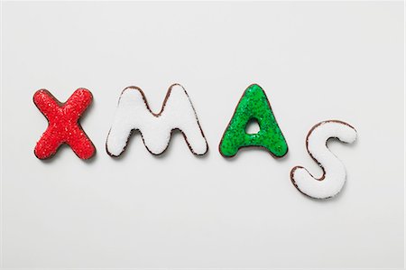 simsearch:689-03130285,k - The word XMAS in iced chocolate letters Foto de stock - Royalty Free Premium, Número: 659-03526498