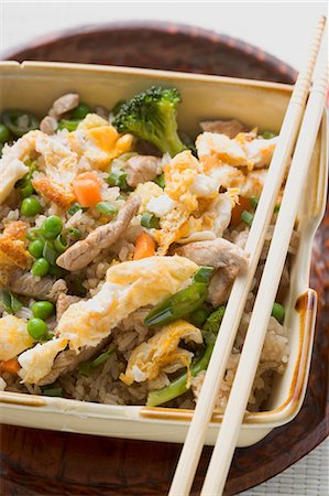 simsearch:659-03527071,k - Egg fried rice with pork to take away Stock Photo - Premium Royalty-Free, Code: 659-03526581