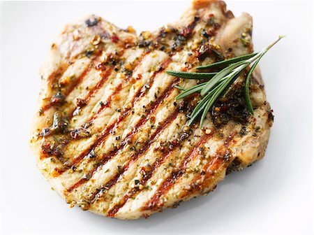 porkchop - Grilled pork chop with rosemary Stock Photo - Premium Royalty-Free, Code: 659-03528706