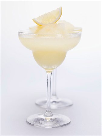 sorbetto - Two Frozen Lemon Margaritas Stock Photo - Premium Royalty-Free, Code: 659-03529444