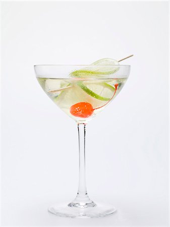 simsearch:659-03529100,k - Drink with cocktail cherry and lime Stock Photo - Premium Royalty-Free, Code: 659-03529645