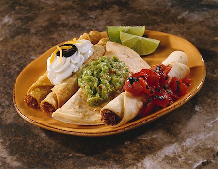 enchiladas - Mexican Combo Plate Stock Photo - Premium Royalty-Free, Code: 659-03520827