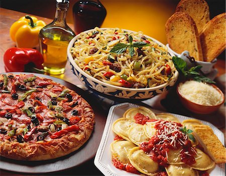 Various Italian Dishes Stock Photo - Premium Royalty-Free, Code: 659-03520860