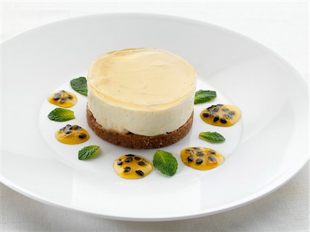 desserts with fruit sauces - Elderflower Cheesecake Stock Photo - Premium Royalty-Free, Code: 659-03521021