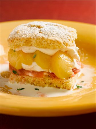 rhubarb dessert - Peach Rhubarb Shortcake Stock Photo - Premium Royalty-Free, Code: 659-03521385