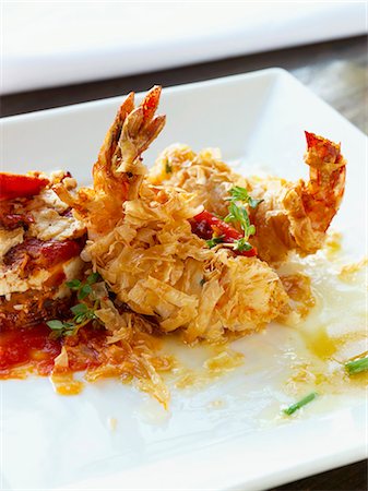 fried shrimp - Fried Filo Shrimp Appetizer Stock Photo - Premium Royalty-Free, Code: 659-03521386