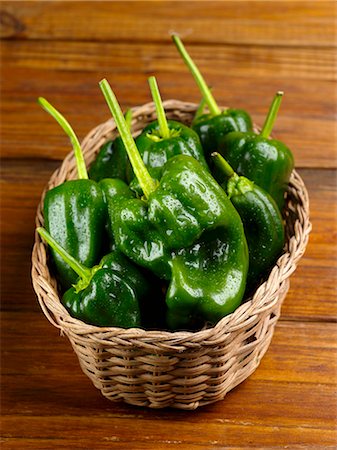 Poblano Peppers in a Basket Stock Photo - Premium Royalty-Free, Code: 659-03521387