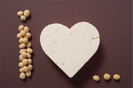 soya product - Tofu heart and soya beans Stock Photo - Premium Royalty-Free, Code: 659-03522052