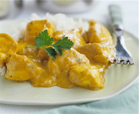 simsearch:659-03520922,k - Indian chicken korma (Chicken in almond curry sauce) Stock Photo - Premium Royalty-Free, Code: 659-03522330