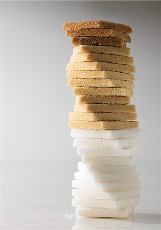 Tower of different types of sugar Foto de stock - Sin royalties Premium, Código: 659-03522441