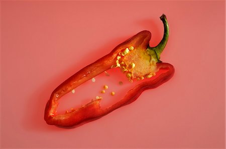 sweet pepper - A slice of red pepper Stock Photo - Premium Royalty-Free, Code: 659-03522680