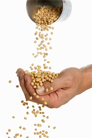 simsearch:659-08419930,k - Someone pouring soya beans into their hand Foto de stock - Sin royalties Premium, Código: 659-03523346