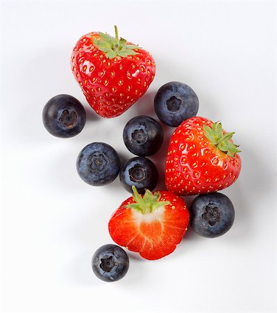 soft fruit still life - Strawberries and blueberries Stock Photo - Premium Royalty-Free, Code: 659-03523806