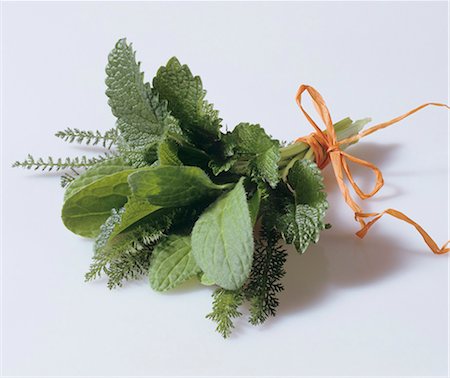 simsearch:659-02212280,k - Bunch of herbs: borage, lemon balm and yarrow Stock Photo - Premium Royalty-Free, Code: 659-03534129