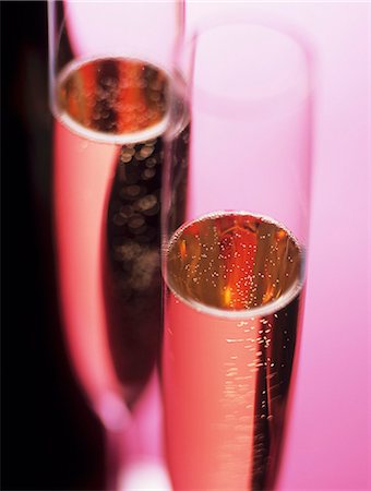 french food and wine - Two glasses of pink champagne Stock Photo - Premium Royalty-Free, Code: 659-03534352