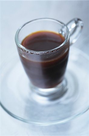 simsearch:659-01852558,k - Coffee in glass cup and saucer Stock Photo - Premium Royalty-Free, Code: 659-03534501