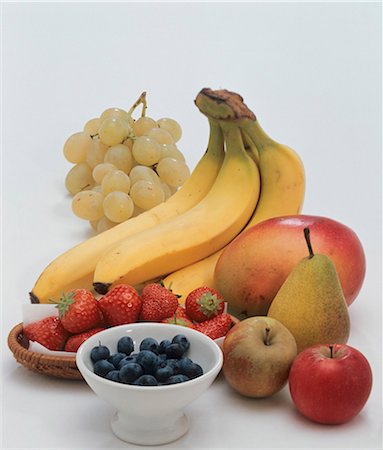 simsearch:659-03536778,k - Fruit still life against white background Stock Photo - Premium Royalty-Free, Code: 659-03534515