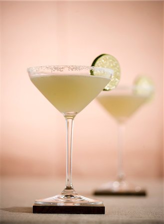 simsearch:659-06306490,k - Margarita in a Salted Rim Glass with Lime Garnish Stock Photo - Premium Royalty-Free, Code: 659-03535057