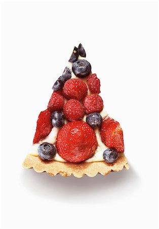 Slice of Berry Pie; From Above; White Background Stock Photo - Premium Royalty-Free, Code: 659-03535084