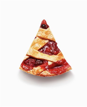 simsearch:659-06185875,k - Slice of Cherry Pie; From Above; White Background Foto de stock - Sin royalties Premium, Código: 659-03535083