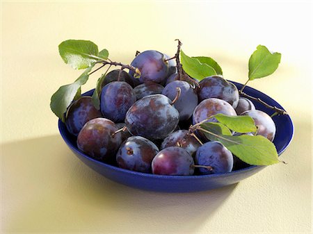 prunus domestica - Prunes au plat bleu Photographie de stock - Premium Libres de Droits, Code: 659-03535823