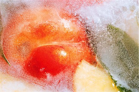 frozen food ice - Peach in block of ice (close-up) Stock Photo - Premium Royalty-Free, Code: 659-03536019