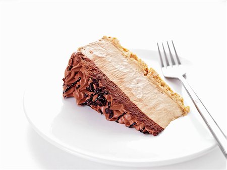 A piece of chocolate mousse cake Stock Photo - Premium Royalty-Free, Code: 659-03536124