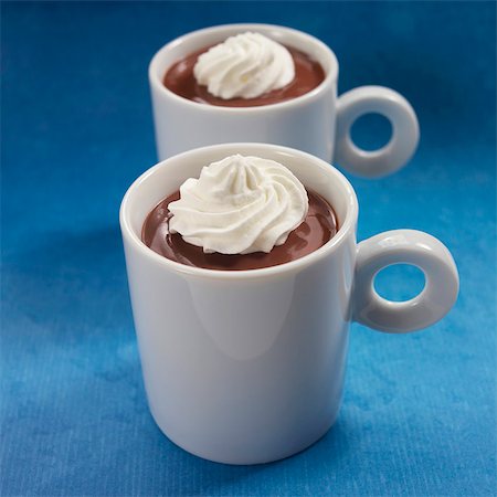 Two Cups of Chocolate Pudding with Whipped Cream Stock Photo - Premium Royalty-Free, Code: 659-03536214