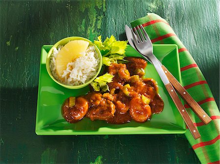 rice with stew - Beef goulash with celery and rice Stock Photo - Premium Royalty-Free, Code: 659-03536321