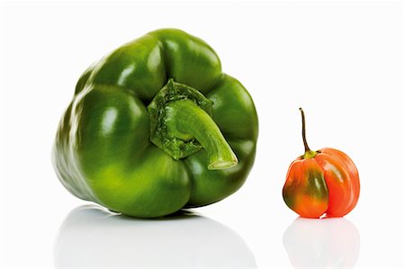 Green pepper and habanero chilli Stock Photo - Premium Royalty-Free, Code: 659-03536482