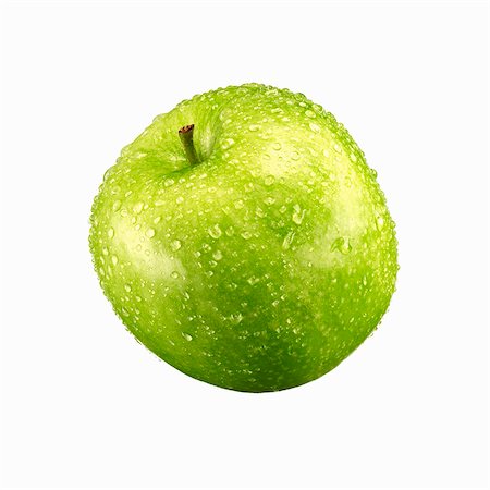 Green apple with drops of water Fotografie stock - Premium Royalty-Free, Codice: 659-03536595