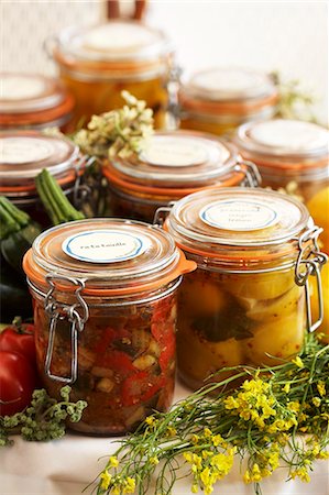 Assorted Homemade Preserves Stock Photo - Premium Royalty-Free, Code: 659-03536960