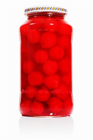 A jar of bottled cherries Stock Photo - Premium Royalty-Free, Code: 659-03537857