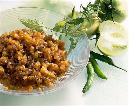 Green tomato and apple chutney Stock Photo - Premium Royalty-Free, Code: 659-03530082