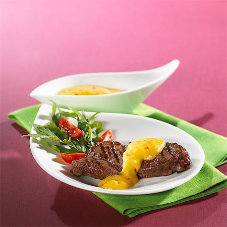 Beef steak with mango sauce Stock Photo - Premium Royalty-Free, Code: 659-03530172