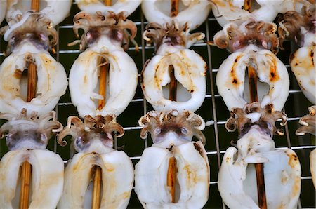 Squid skewers Stock Photo - Premium Royalty-Free, Code: 659-03530416