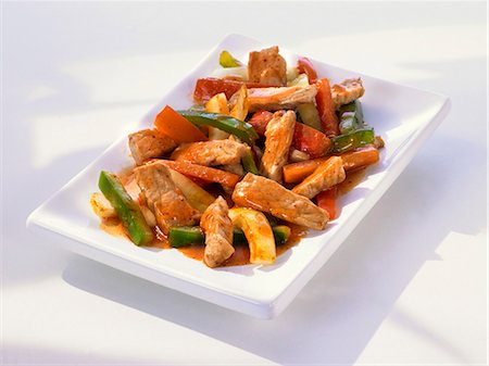 simsearch:659-03534175,k - Sweet and sour pork with peppers Stock Photo - Premium Royalty-Free, Code: 659-03530610