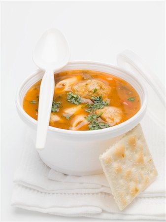 dumplings - Goulash soup with small dumplings and cracker Stock Photo - Premium Royalty-Free, Code: 659-03531103