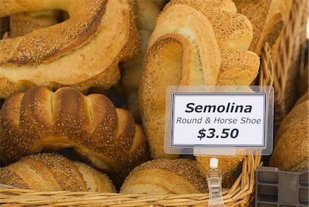 semolina - Semolina Bread with Price Sign at Market Stock Photo - Premium Royalty-Free, Code: 659-03531691