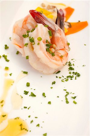 shellfish - Steamed Shrimp with Mustard Seeds and Chives Stock Photo - Premium Royalty-Free, Code: 659-03531783