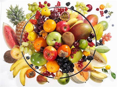 simsearch:659-01863549,k - Bowl of fruit from above Stock Photo - Premium Royalty-Free, Code: 659-03532118