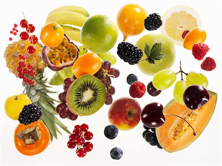 fruit type - Various types of fruit on white background Stock Photo - Premium Royalty-Free, Code: 659-03532111
