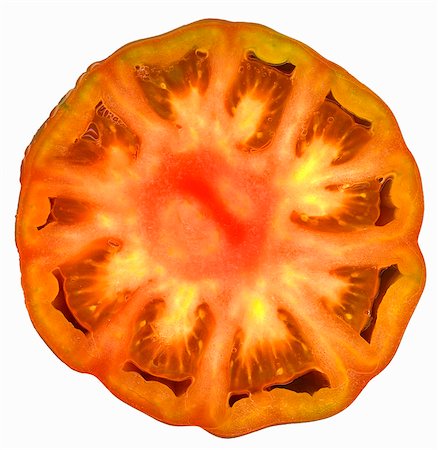 simsearch:659-03532552,k - Half a beefsteak tomato (overhead view) Stock Photo - Premium Royalty-Free, Code: 659-03532323