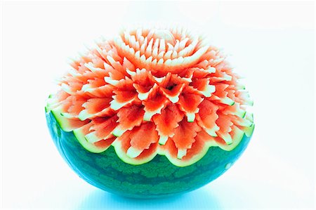 decorating - Carved watermelon Stock Photo - Premium Royalty-Free, Code: 659-03532456
