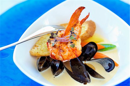 Lobster and mussel stew (Boston) Foto de stock - Sin royalties Premium, Código: 659-03532465